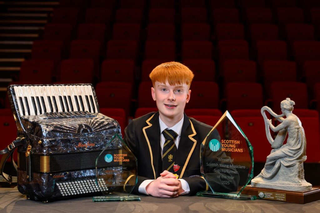 17-year-old Inver Shand, winner of Scottish Young Musicians Solo Performer of the Year 2025. Credit Ian Georgeson.